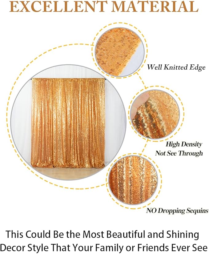ShinyBeauty Gold Sequin-Backdrop-20FTx10FT Sequin Fabric Backdrop for Photoshoot Golden Wedding Drapes Heavy Duty Backdrops 10FT Glitter Happy Birthday Baby Shower Background