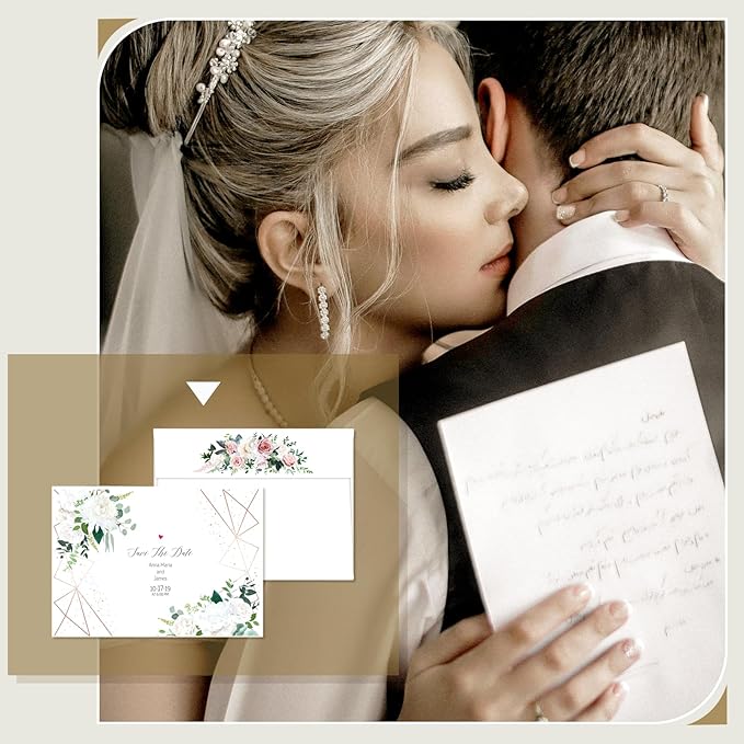 Goefun Blank Note Cards (Not Folded) and Envelopes 5 x 7 Flat Cardstock and A7 Envelopes Self Seal 100 Pack for Wedding, Invitations, DIY Postcards, Thank You Cards & All Occasion