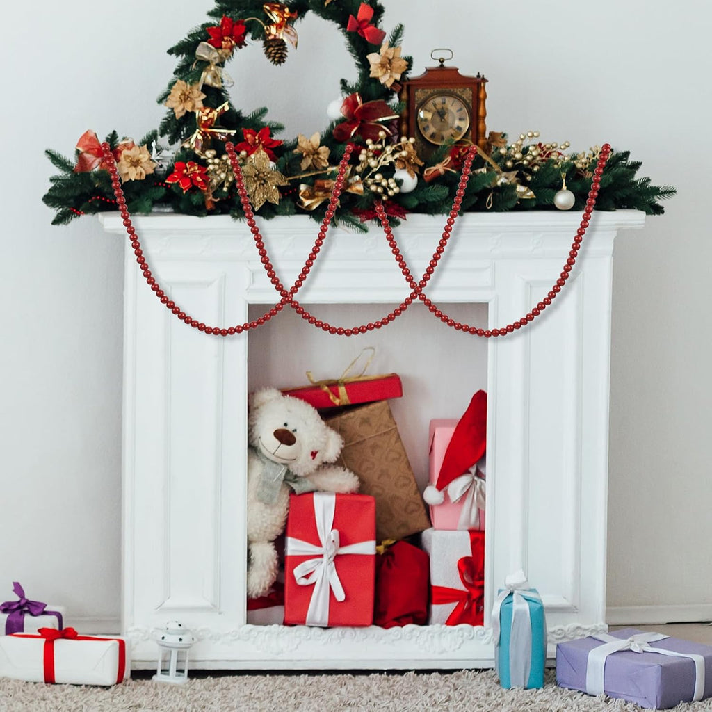 48ft extra long christmas wood bead garland for showing dimensions