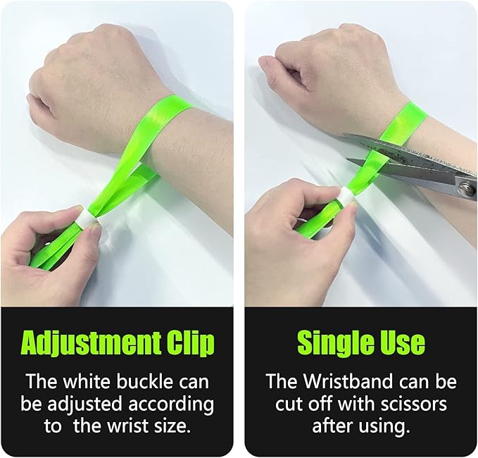 100 Pcs Cloth Event Wristbands, Event Wristbands, Colored Wrist Bands for Events, for Lightweight Concert Wrist Strap for Activities, Party Bracelets for Events (Color : Green2)