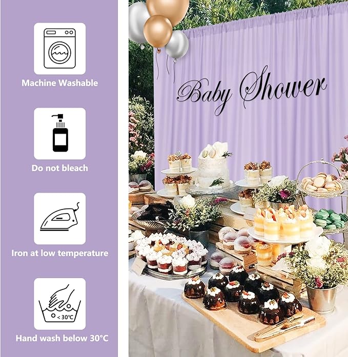MYSKY HOME 10ft x 10ft Purple Background Curtains - Drapes for Parties, Weddings, Stage & Baby Showers - 2 Panels with Rod Pocket