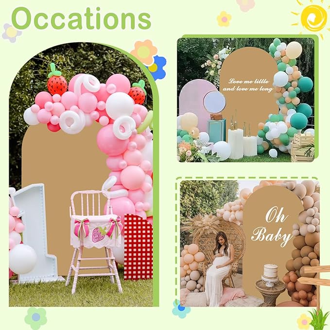 Khaki Wedding Arch Cover 6FT Spandex Arches Cover Brown Round Top Chiara Backdrop Cover Tan Arch Frame Fabric Double Sided Arched Covers for Baby Shower Birthday Party Decoration