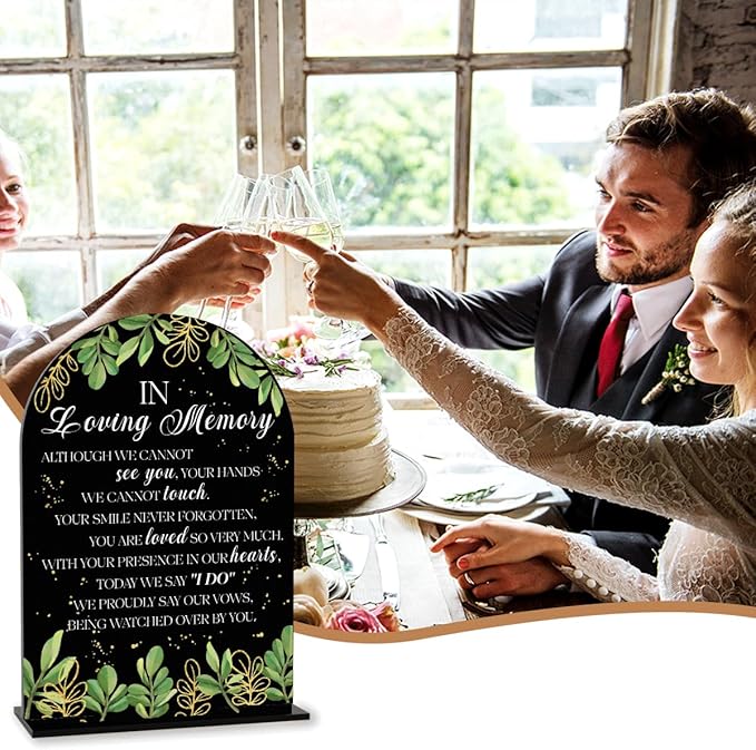 Black In Loving Memory Wedding Sign, In Memory Wedding Sign for Engagement Bridal Shower Decor fo Ceremony Reception, Weddings Table Acrylic Sign