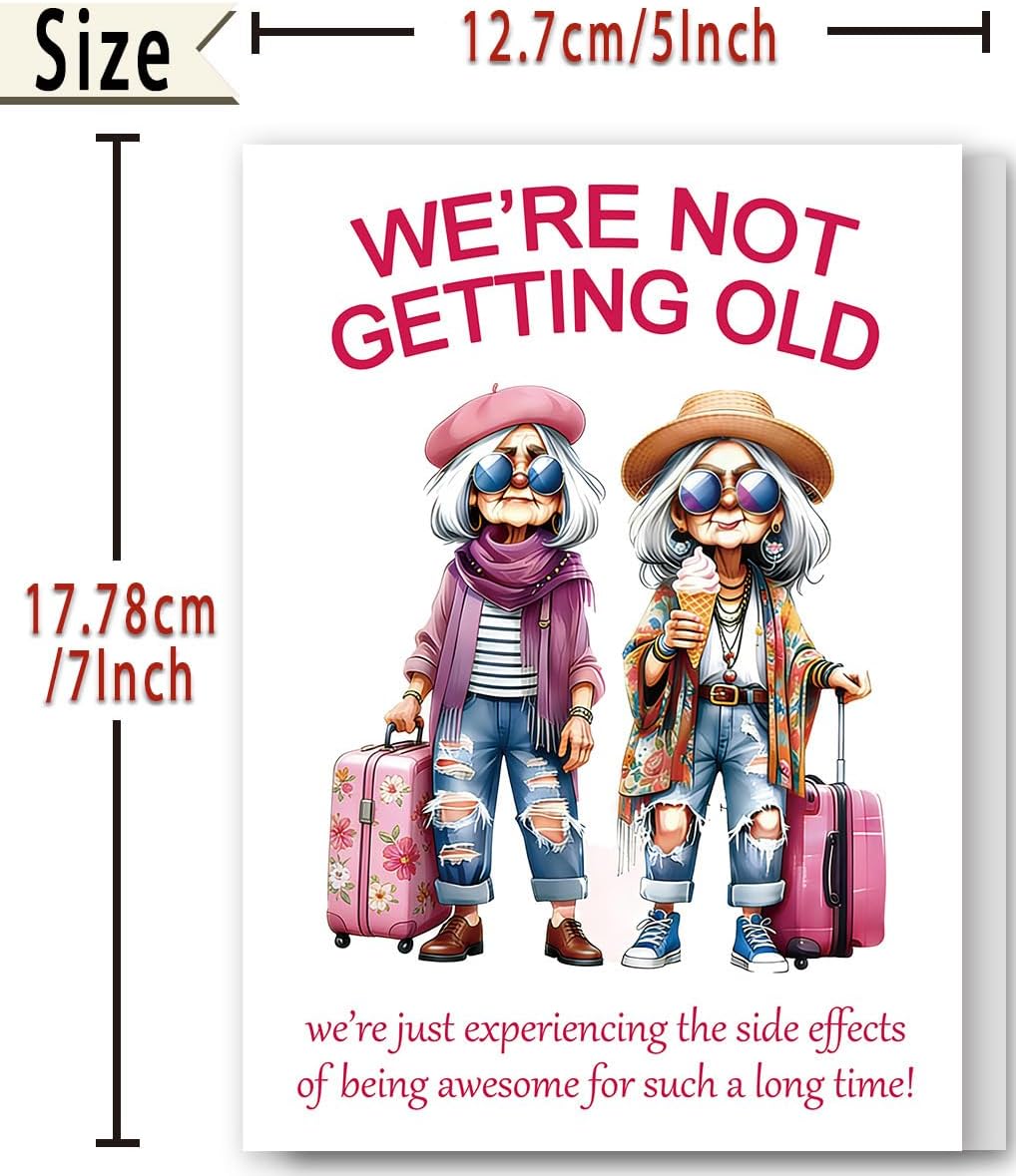 FANCYLUCKY Funny Birthday Card for Women Her, Aging Humor Birthday Gifts for Friend BFF Sister Coworker, Printed Message Inside with Envelope