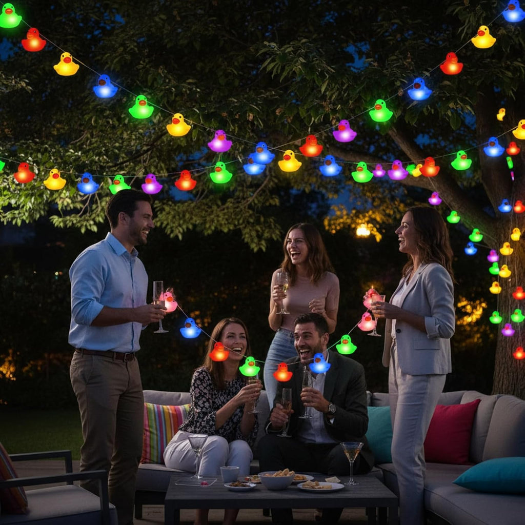Deekin 1 Pcs Rubber Duck String Lights (20 LED Each) Battery Operated String Lights Decorative for Car Wall Window Yard Garden Birthday Baby Shower Party Decor