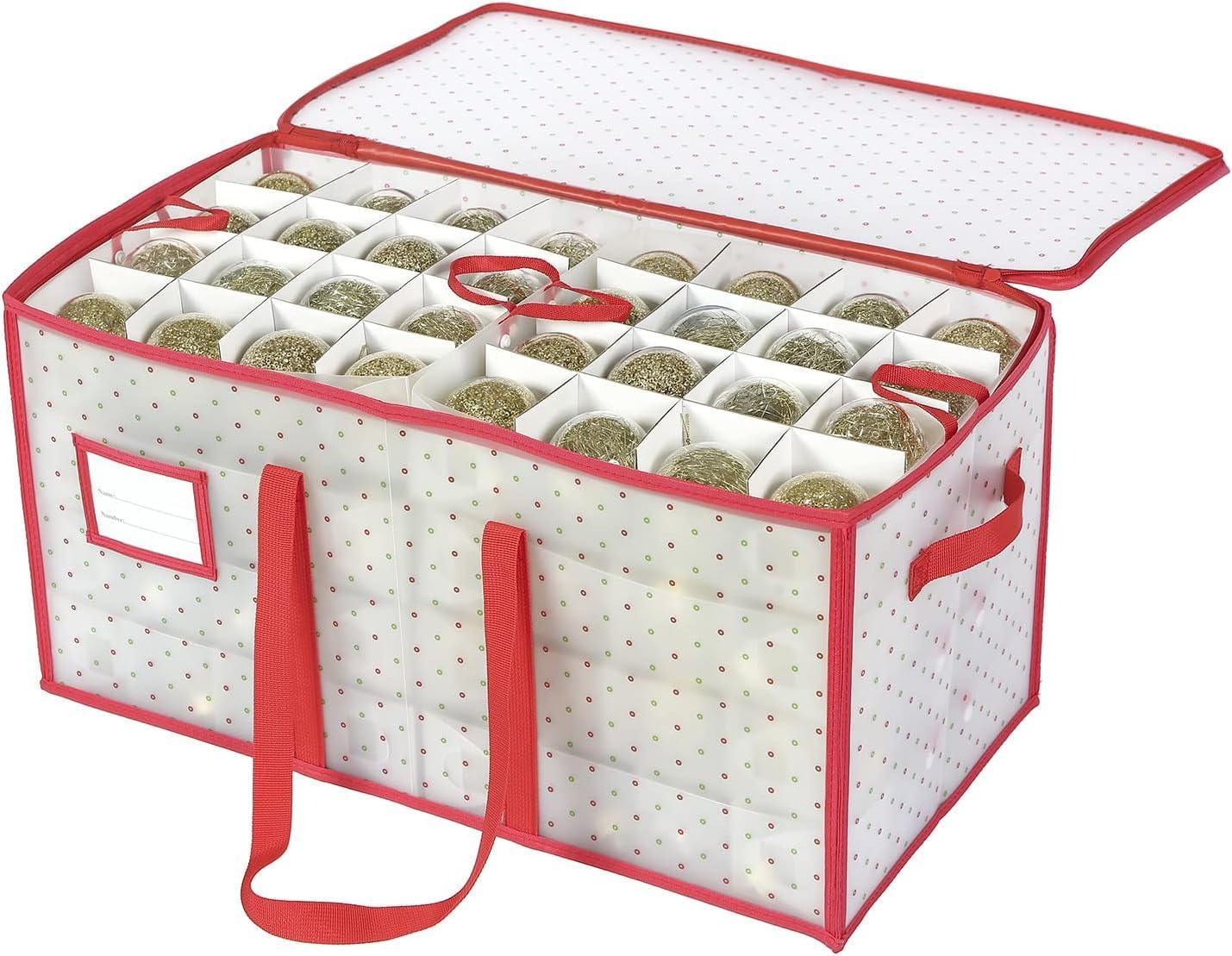 Sattiyrch Plastic Christmas Ornament Storage Box with Trays,Customizable Dividers, Dust-Proof Durable Ornament Organizer Holder,Christmas Storage Containers,Holds 128 x 3 Ornaments