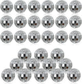 30Pcs Small Mirror Disco Ball 3cm 1.18in Diameter, Christmas Ball Ornaments, Cake Party Stage Decoration Ball, Disco Mirror Reflective Ball (Silver)