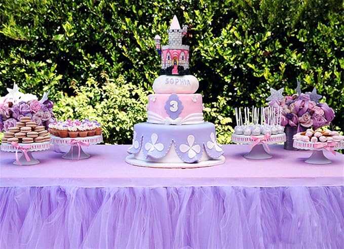 Crystal Organza Tulle Sheer Fabric Backdrop Curtains for Wedding Baby Shower Birthday Party Event Decor, 19” by 30 Yard (Purple)