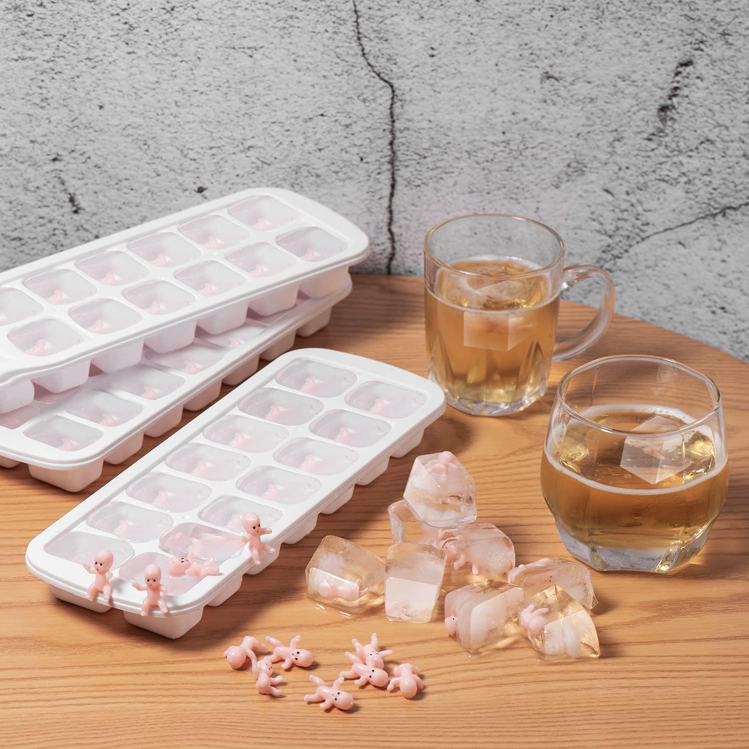 ZYFLSQ 120 Pcs Mini Babies for Baby Shower Games, 1 Inch Tiny Plastic Babies Bulk for My Water Broke Ice Cube, Mardi Gras King Cake Baby Figurines, Hide Hunt Games, Party Decorations Favors(White)