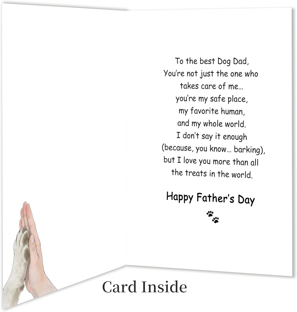 IDU Fathers Day Card Gifts, Dog Dad Fathers Day Card Gift, Dog Dad Gifts for Men Husband, Happy Father's Day Cards Decorations from Dog with Envelope