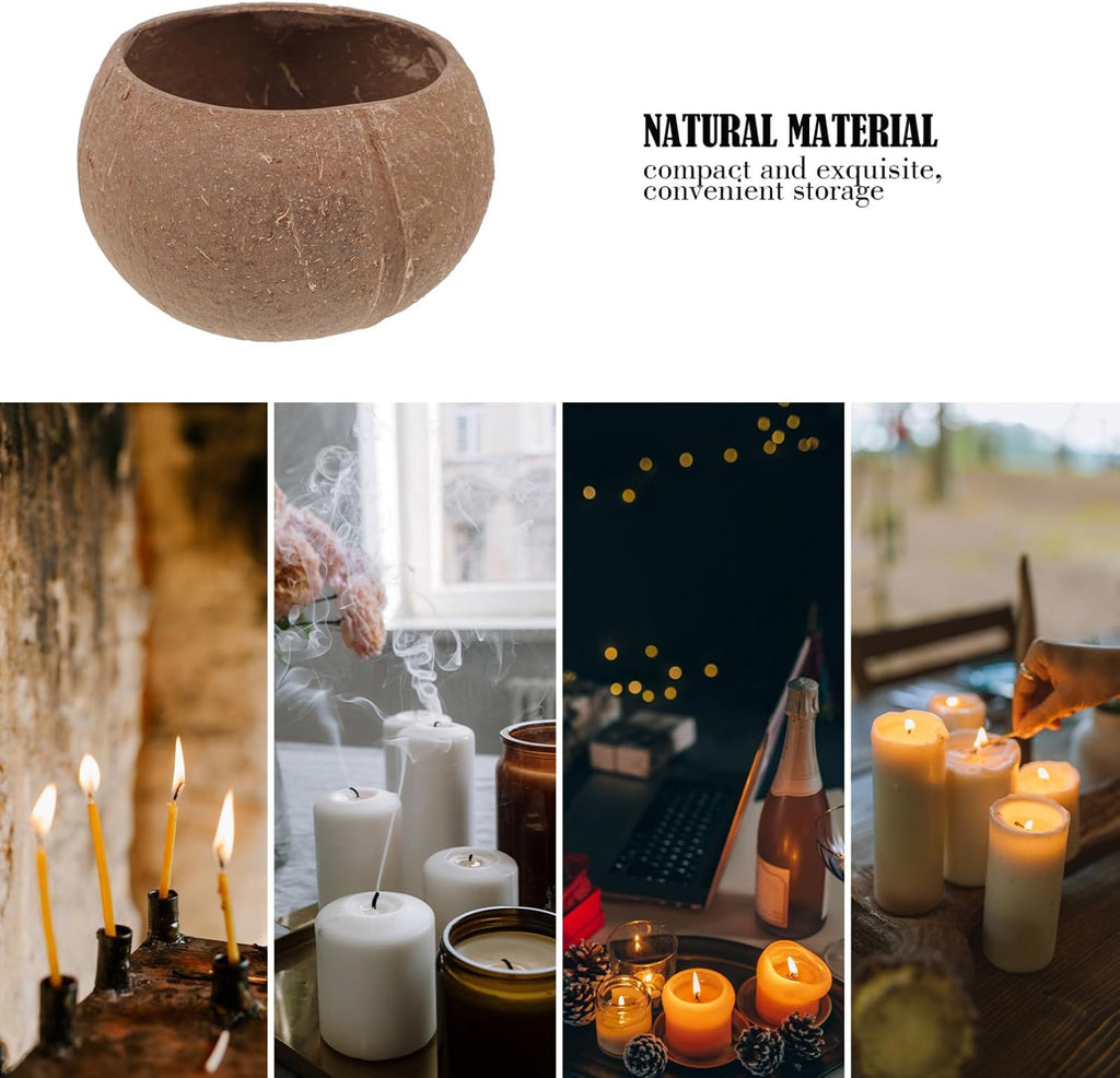 Candle Coconut Shell Bowl Creative Storage Jar for DIY Candles Natural Coconut Bowl for Beach Decor Unique Candle Container for Home Party Use