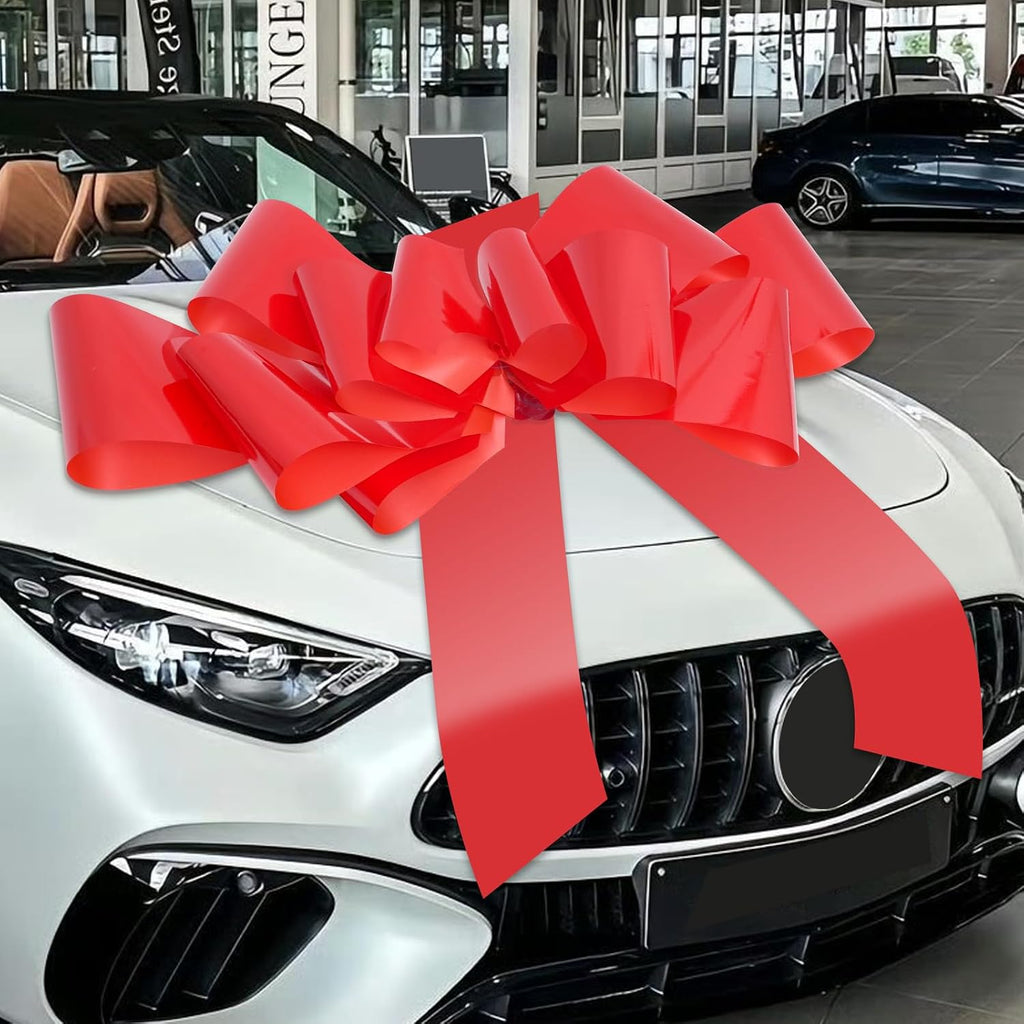 Xingshen-GTG 30 Inches Large Car Bow for Large Gift Wrapping Big Red Pull Bow for Birthday, Wedding, Christmas, Surprise Party