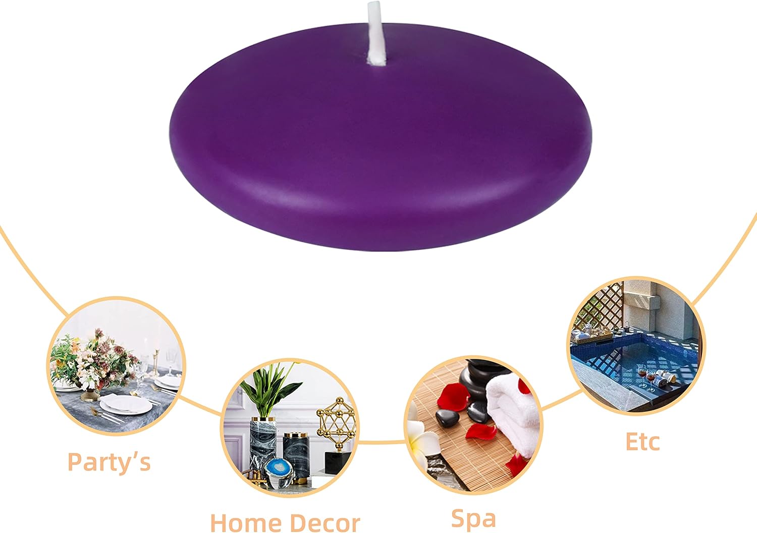 3 Inch Purple Floating Candles