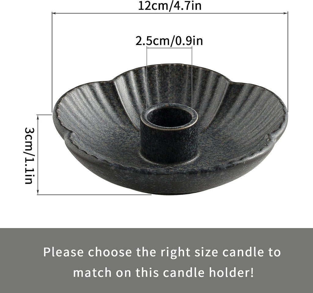 BEUNAIZER Ceramic Flower Candle Holder, 4.7 in Tabletop Tray for Home Decor | Holds incense or palo santo when you want a calm room setting for reading, meditation, relaxing or evening routines.