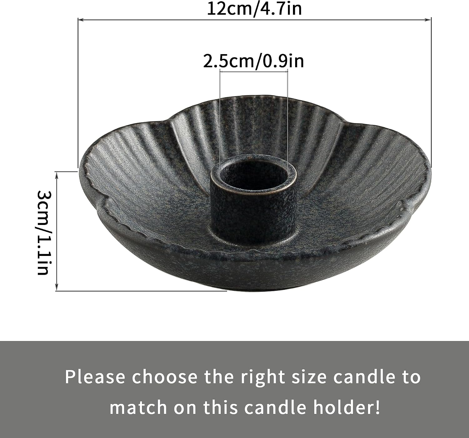 BEUNAIZER Ceramic Flower Candle Holder, 4.7 in Tabletop Tray for Home Decor | Holds incense or palo santo when you want a calm room setting for reading, meditation, relaxing or evening routines.