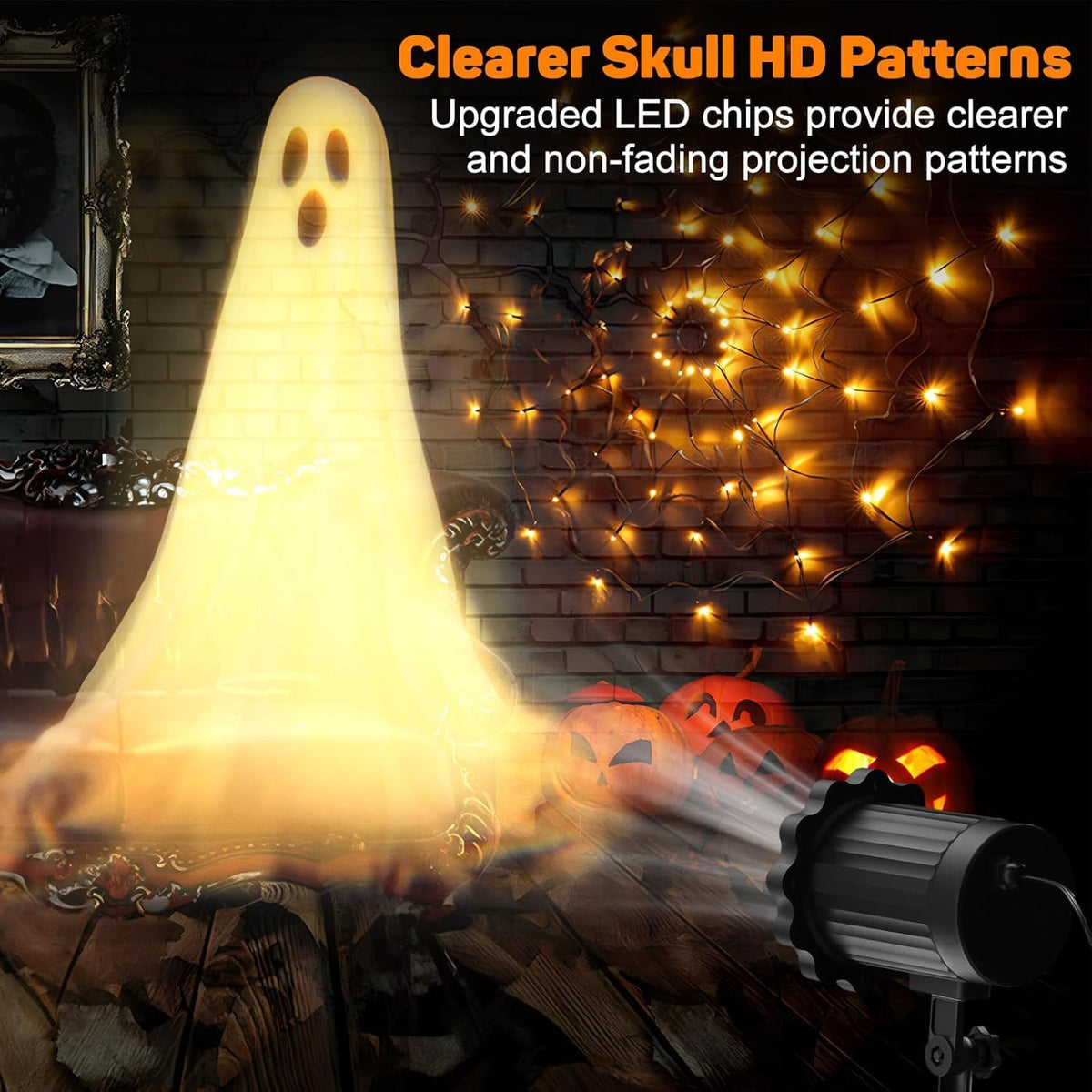 Halloween Projector Lights Outdoor, Ghost Halloween Projector for Yard