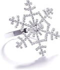 Halatool Set of 6 Christmas Rhinestone Snowflake Napkin Rings for Xmas Dining Table- Napkin Ring Holder for Christmas, Thanksgiving, Holiday Party Table Decoration