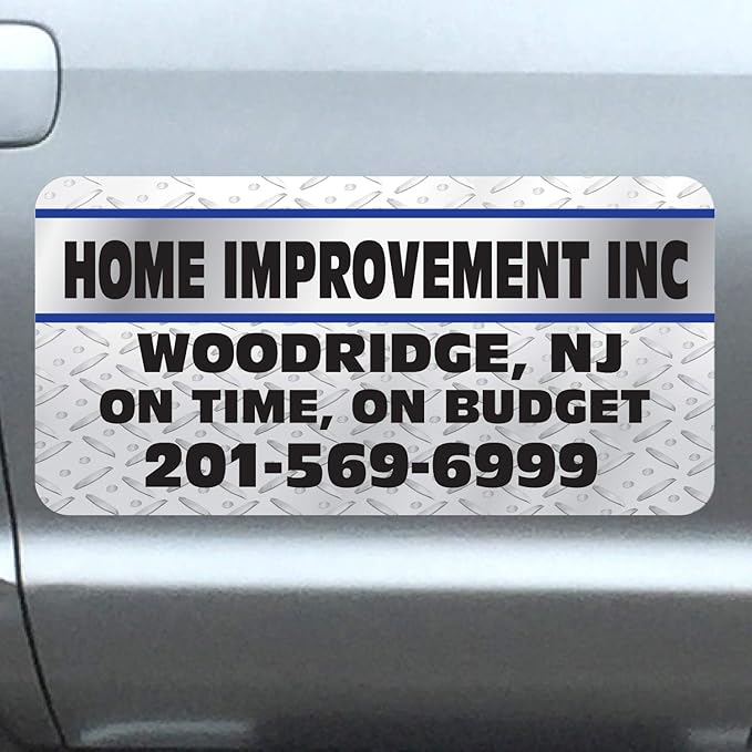 Vehicle Magnets sign With Custom Lettering 12" X 24" (Set of 2) -Landscape, Construction, Handy man, Plumbing, car repair shop- Metal Plate