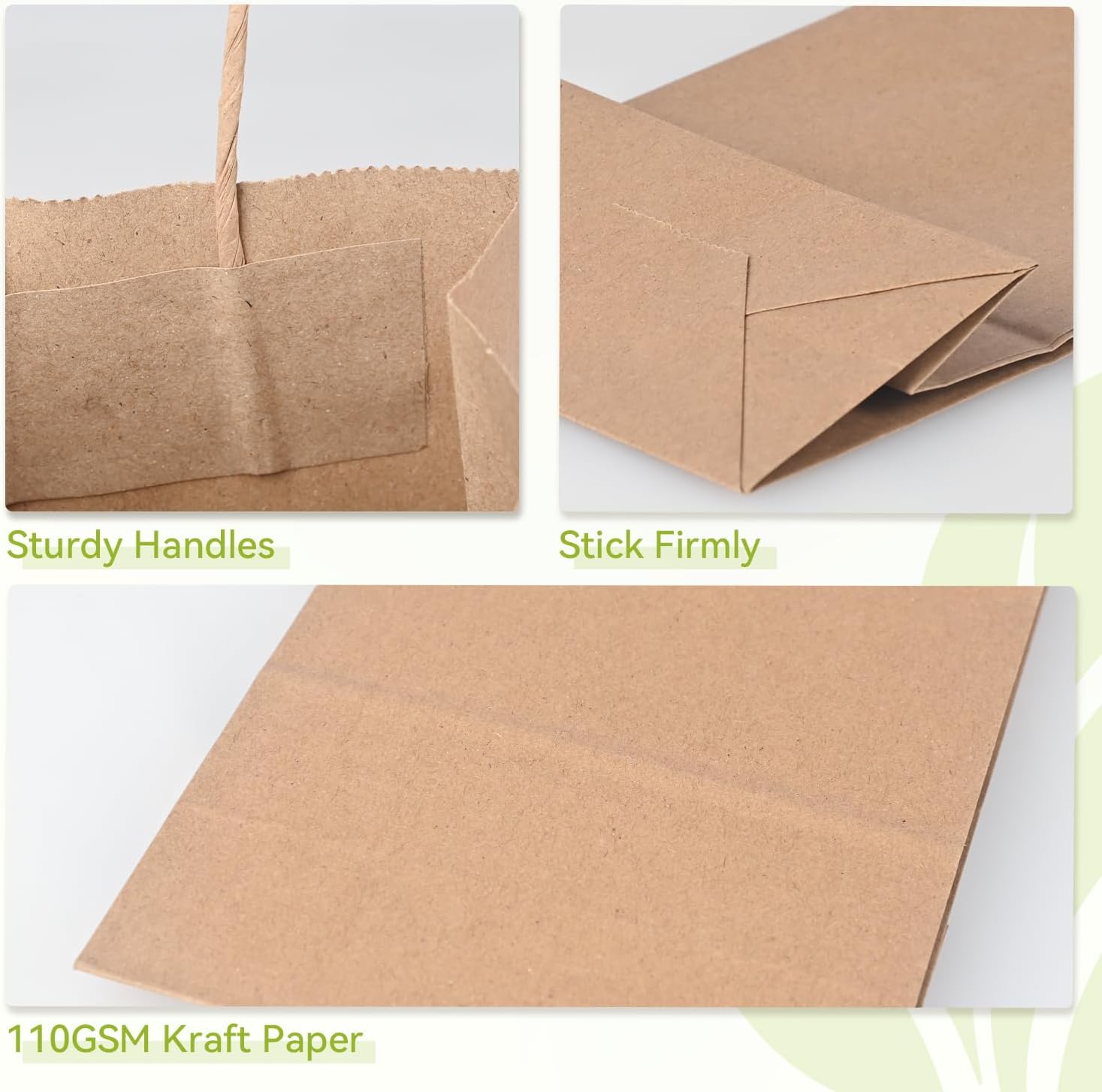 100 Pack Small Paper Gift Bags with Handles, 5.25 x 3.25 x 8 Inch, Brown | Kraft Material, Bulk Pack for Craft, Shopping, Business, Retail, Party Favor, Birthday and Grocery Use