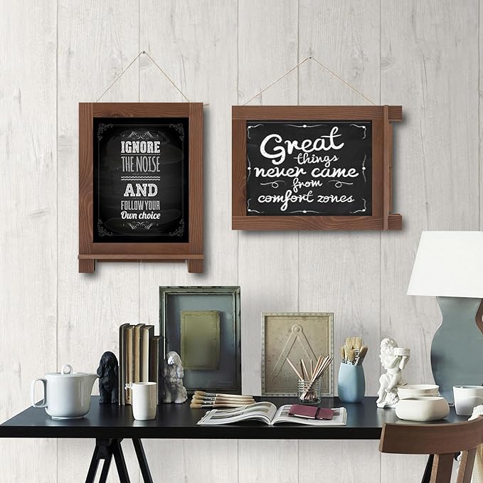 Magnetic Chalkboard 10"x14" Small Chalkboard Signs with Stand, Tabletop or Wall-Hanging Menu Board, Rustic Wood Frame Chalk Board Sign Board for Countertop Display/Home Décor/Wedding