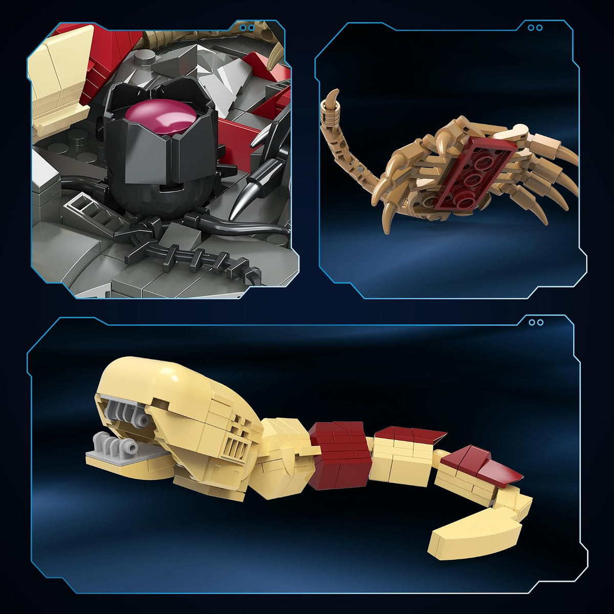 xenomorph action figures building set for adults & shown in use
