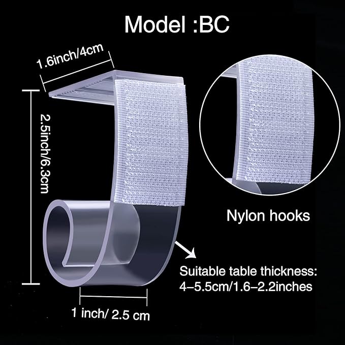 Boao 50 Packs Table Skirt Cover Clips Plastic Tablecloth Clips for Outdoor Party Dining Home 1 3/5 to 1 4/5 Inches