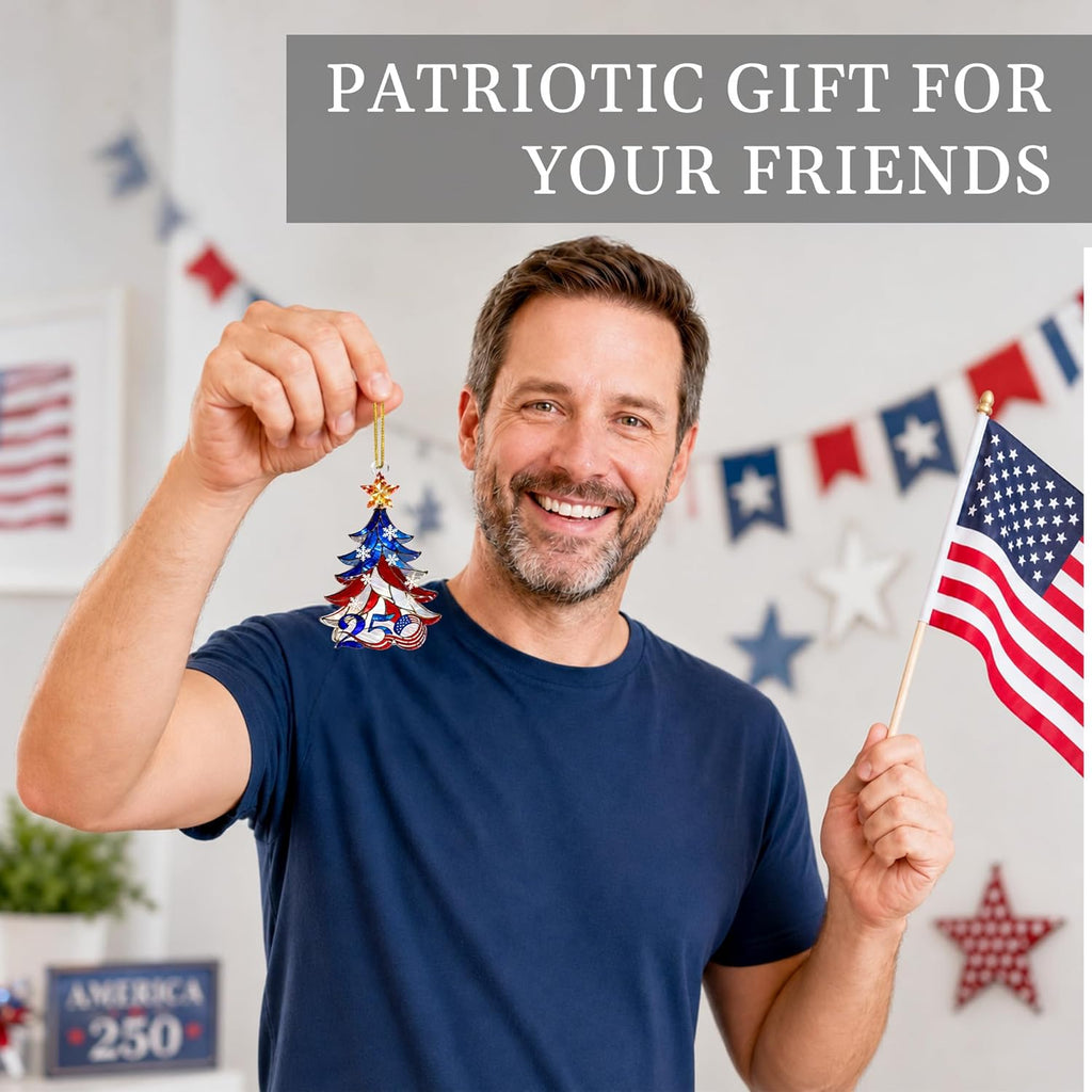 250 Anniversary USA Ornament, 2D Acrylic America Merchandise 250, Christmas in July Decorations, Christmas Decorations, USA 250th Anniversary, USA 250th Birthday Gifts