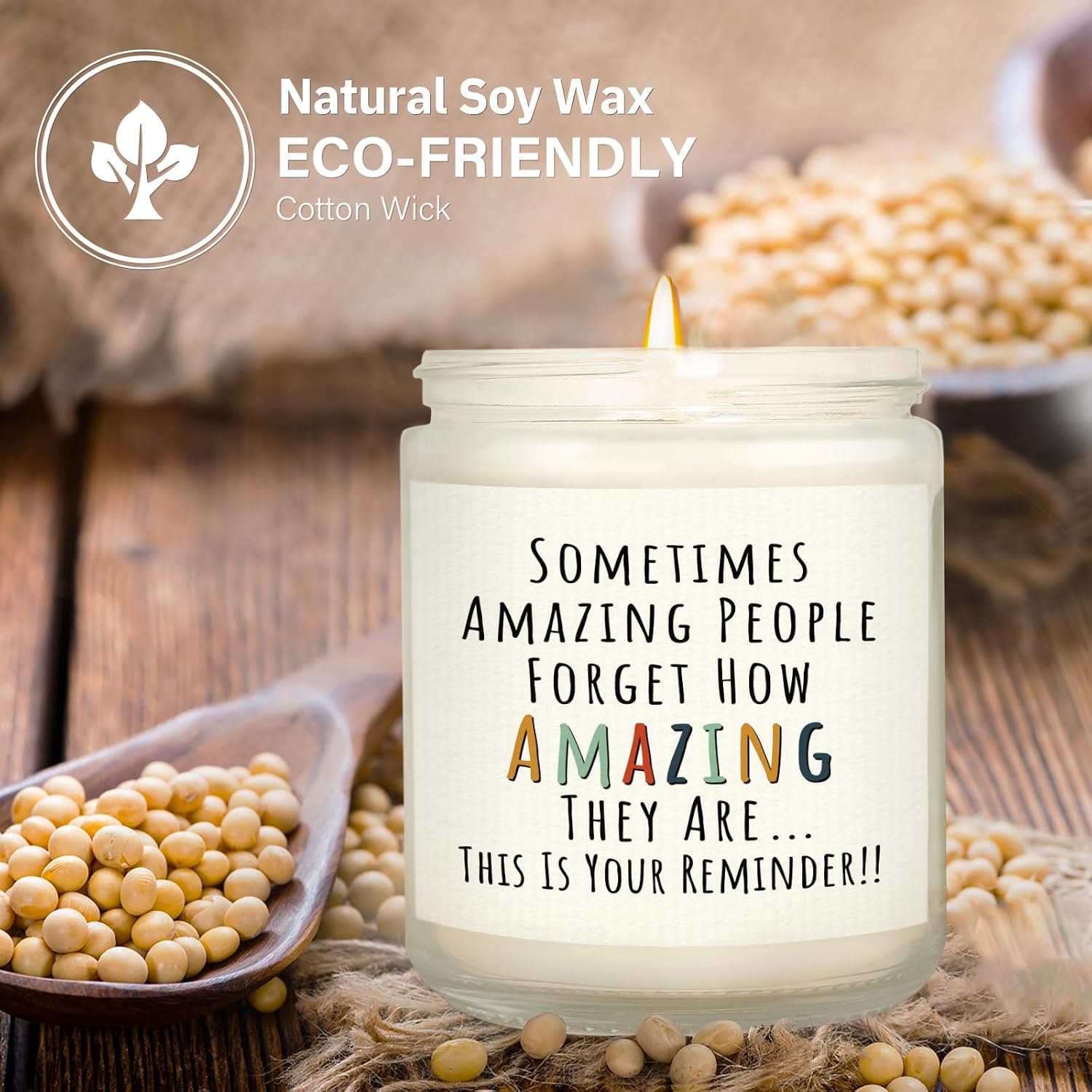 Craftique Gifts for Women, Birthday Gifts for Women- You're Amazing Candle- Friendship/Thank You/Inspirational Gift for Woman Her Friend Teacher Mom Girlfriend Sister Bestie Lavender
