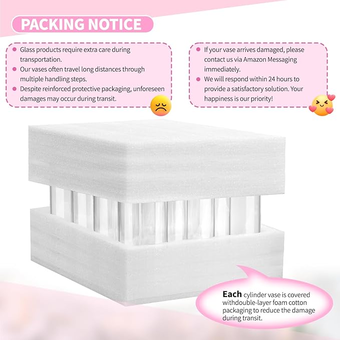 12Pack Glass Cylinder Vases for Centerpieces - 14 Inch Tall Flower Vase for Wedding Decorations, Floating Candle Holder Vase Bulk,Glass Hurricane Candle Holders for Table Shelf, Party, Home Decor