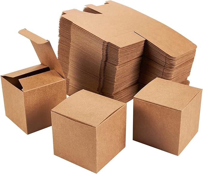 Juvale Bridesmaid Proposal Box - 100 Pack, Brown, 3 x 3 x 3 Inches - Mini Gift Boxes with Lids for Cookie & Candy