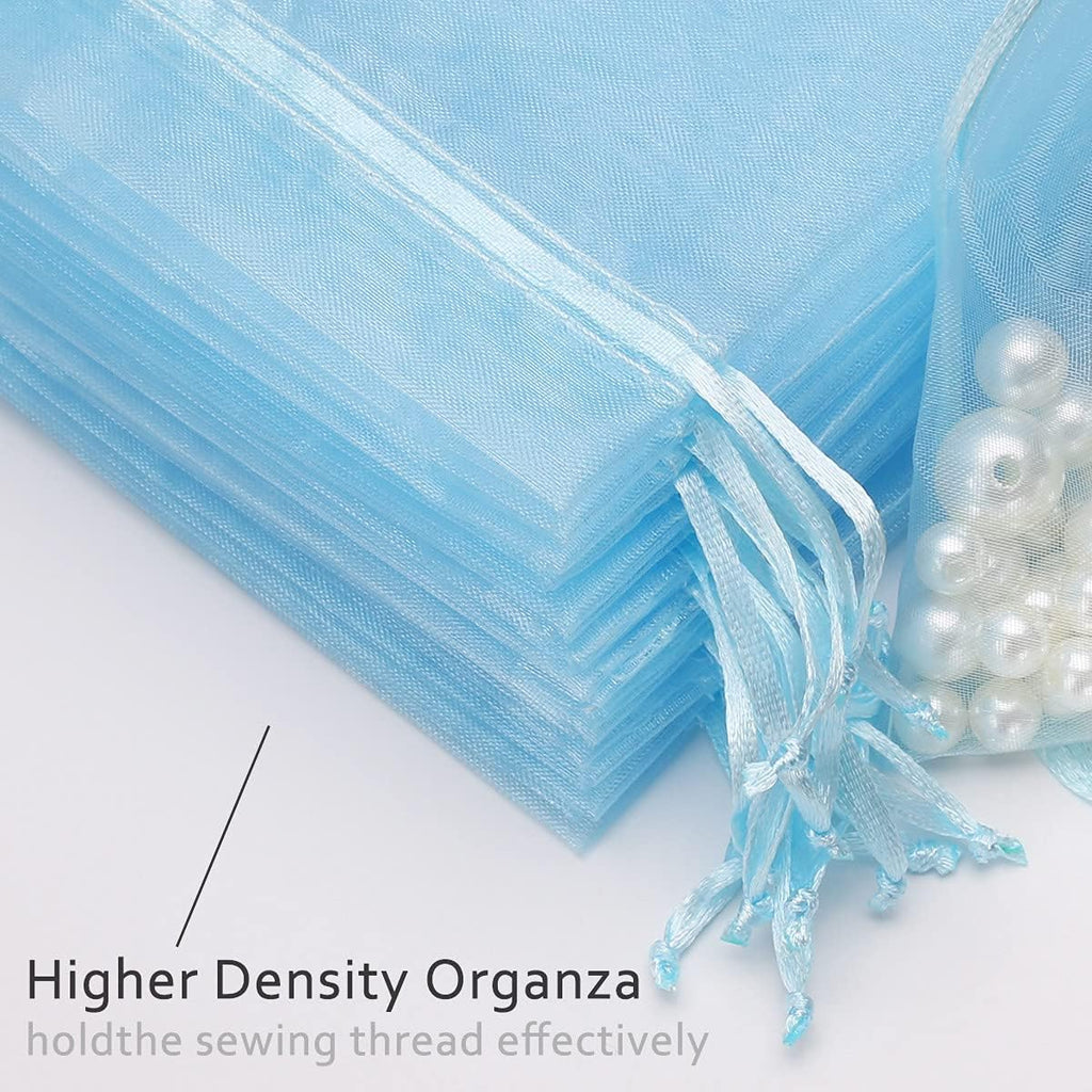 Akstore 100PCS 4x6(10x15cm) Drawstring Organza Jewelry Favor Pouches Wedding Party Festival Gift Bags Candy Bags (Pale Blue)