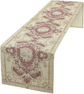 Boho Bohemia Table Runner, Vintage Blue Gold Retro Flower Rustic Country Floral Printed Pattern for Home Kitchen Table Decor Dining Coffee Room Garden Party Wedding Decor 13x60in