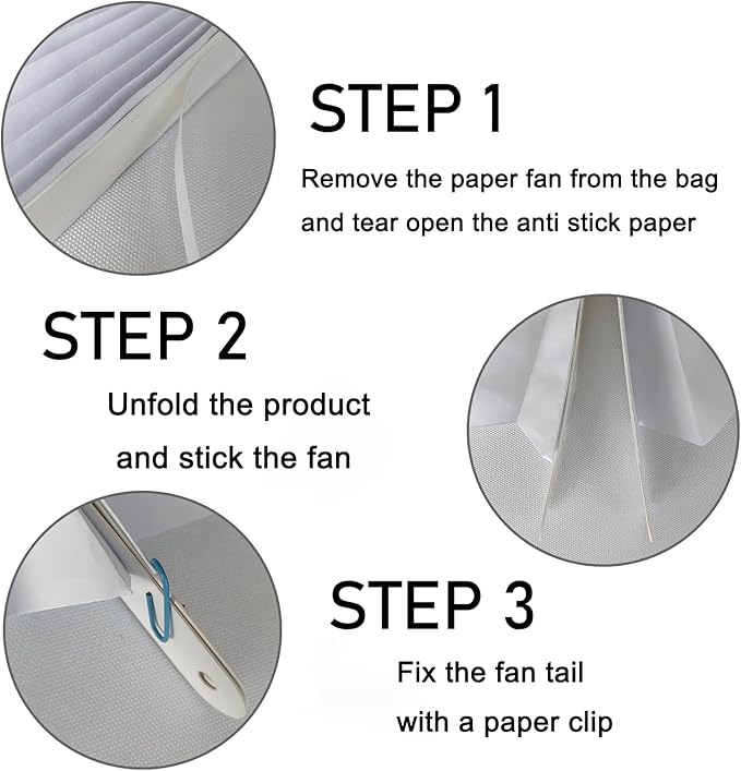 White Party Decorations,Wedding Decorations for Party Events Accessories,White Birthday Decor,Anniversary Decorations,Birthday Decorations for Men 12in Hanging Paper Fans 30 Color DIY Set(White)