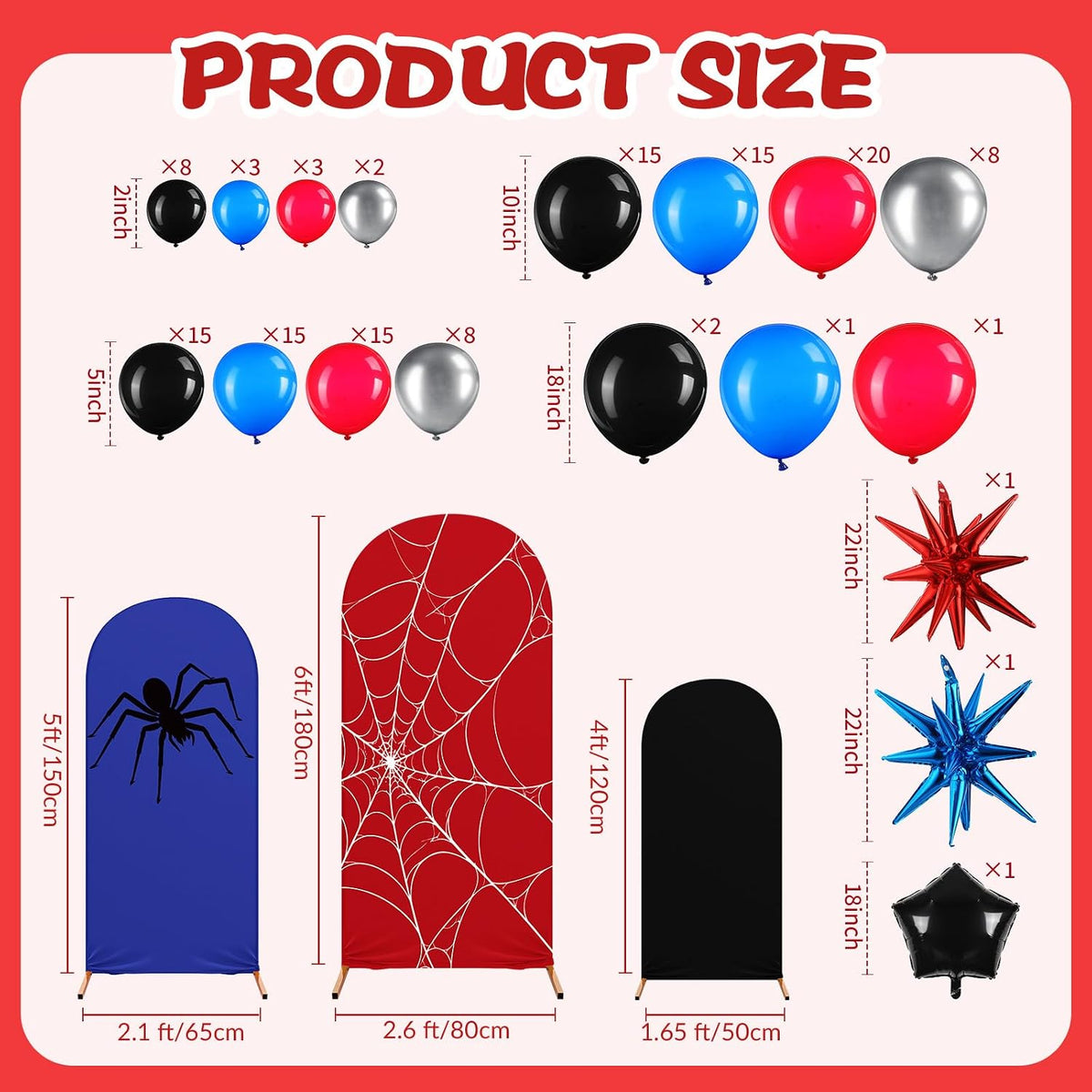137 Pcs Spider Web Theme Party Decoration Kit for Birthday Party