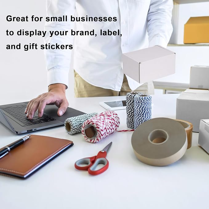 MEBRUDY 6x4x3 Inches Shipping Boxes Pack of 50, Small Corrugated Cardboard Box for Mailing Mailer Packing, White