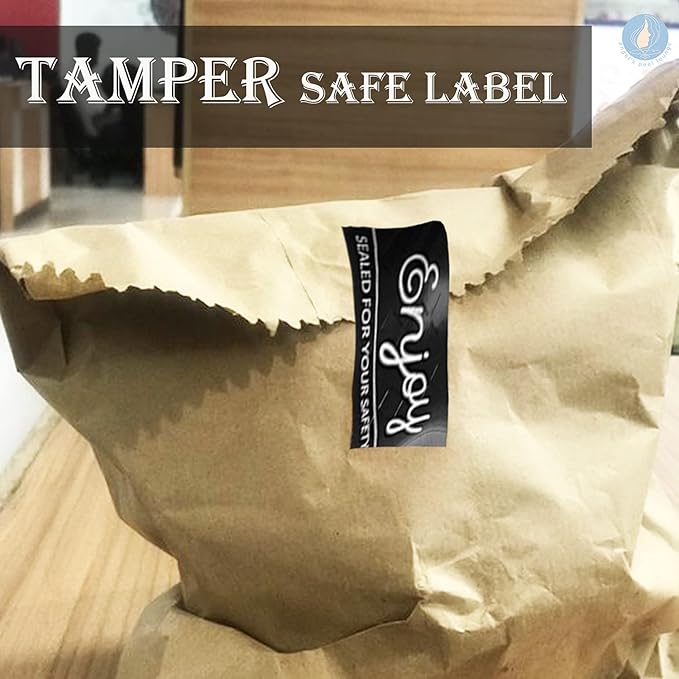 Angel's Peel Lounge Tamper Proof Stickers Roll — Tamper Evident Stickers for Food Safety, Delivery Bags, Drink Lids, Containers, Self Adhesive Seal Tape, Writable Surface - 1x3in 250-COUNTS, Black
