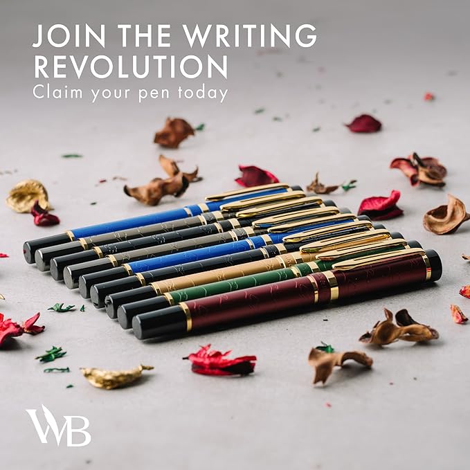 Wordsworth & Black Primori Fountain Pen Set [Red Gold]; Medium Nib, Gift Case, 24 Ink Cartridges, Refill Converter, Manual; Journaling, Calligraphy, Smooth Writing Pens; Left and Right Handed