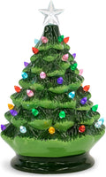 raz imports vintage green lighted ceramic christmas tree, main product view