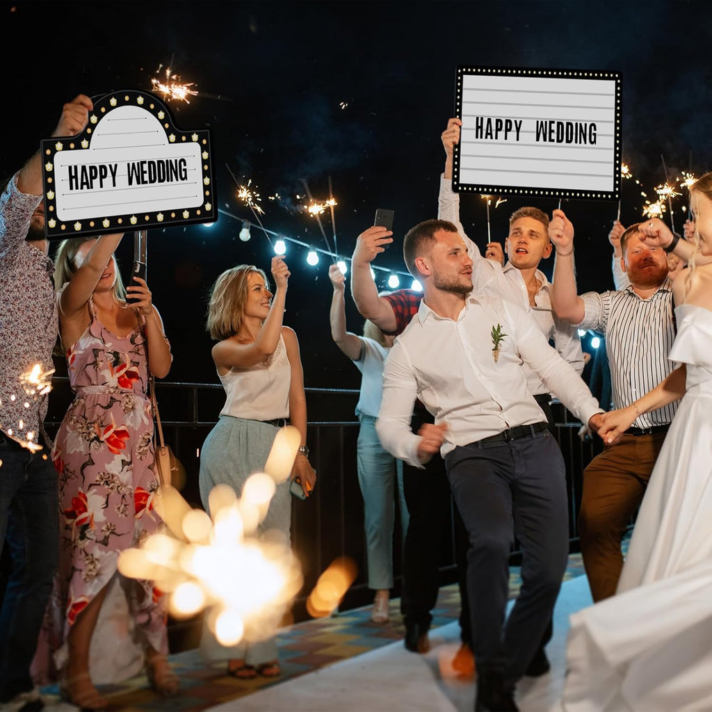 Feifeiya 6 Pack Wedding Bottle Service Sign with Letters Sticker Entrance Props Bridal Party Nightclub Bottle Service Sign with Letters for Nightclub Clubs Weddings Parties(Classic,Black)