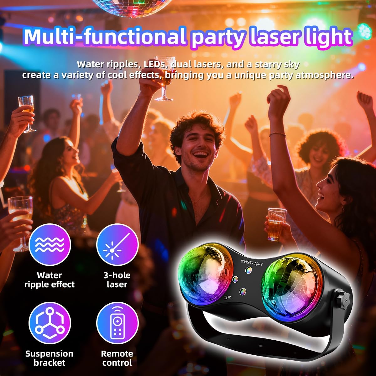 Party Disco Strobe Ocean & Star Double Ball Light