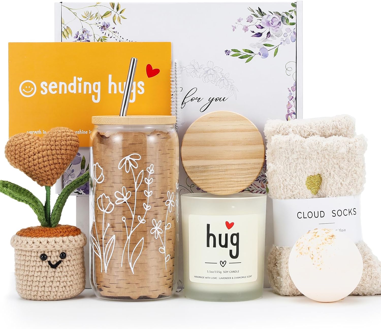 isolune Get Well Gifts Basket for Women - Hugs & Healing Luxury Birthday&Care Package for Her, Feel Better Soon Gift Baskets - Sympathy and After Surgery Recovery Gifts - Thinking of You