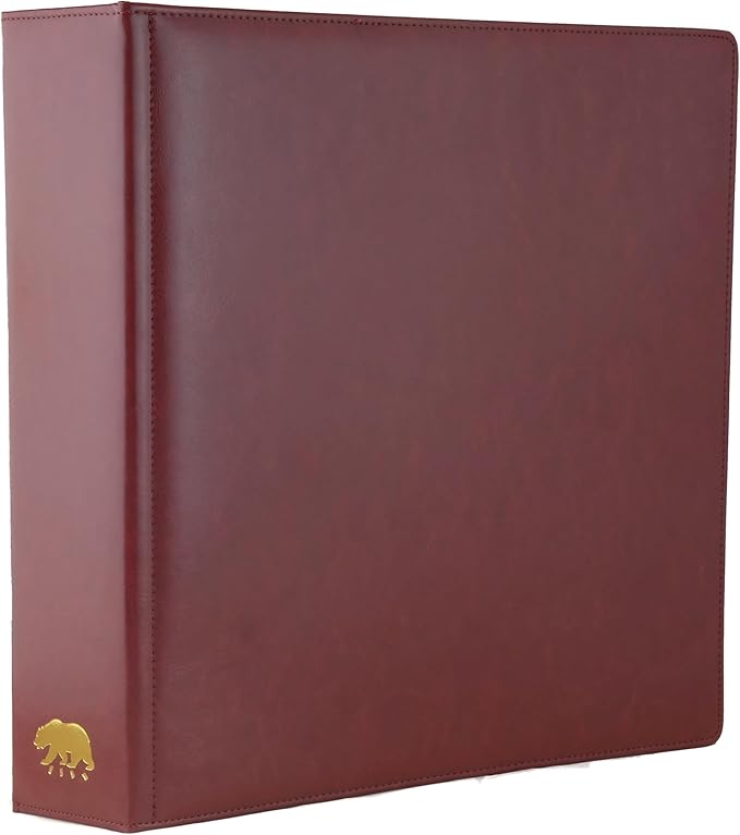 Ursae Minoris Estate Library Deluxe 4 Q-Ring Large Format Binder for Up to 1200 Sports/Trading Cards - Burgundy