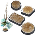 4/Set Flower Frog Japanese Ikebana Flower Arrangement Kenzan Kit, 2.4”Round Floral Frog Moribana+1.6”Square Ikebana Kenzan+2.1”x1.4”Rectangle Pin Frog+1.4”Round