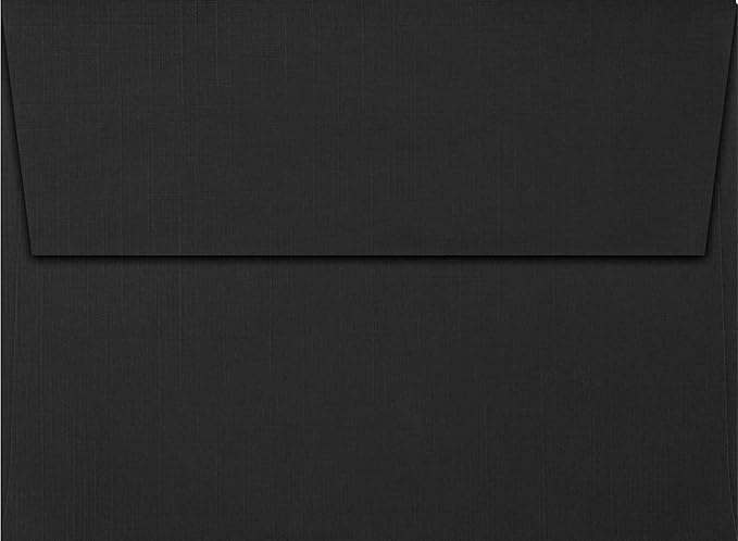 LUXPaper A7 Invitation Envelopes | Peel & Press | 5 1/4" x 7 1/4" | Black Linen | 80lb. Text | 50 Qty