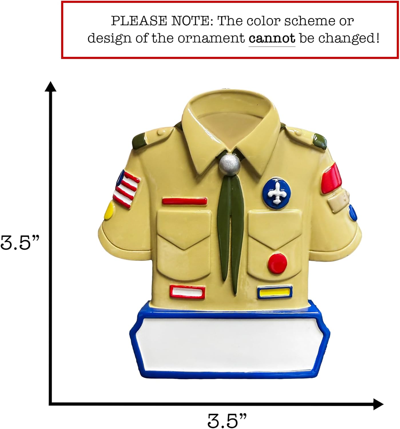 Personalized Boy Scout Uniform Christmas Ornament 2026 | Xmas Tree Decoration for Male Scout | Unique First Scouting Keepsake Gift | Custom Name & Year - Free Customization