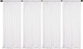 JYFLZQ White Iridescent Sequin Backdrop Curtains 2ft x 8ft 4 Panel Glitter Photo Booth Backdrops Sparkly Photography Background Drapes for Parties Wedding Bridal Showers