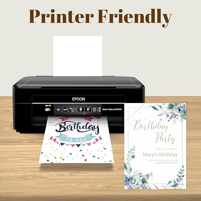 Goefun Blank Note Cards (Not Folded) and Envelopes 5 x 7 Flat Cardstock and A7 Envelopes Self Seal 100 Pack for Wedding, Invitations, DIY Postcards, Thank You Cards & All Occasion