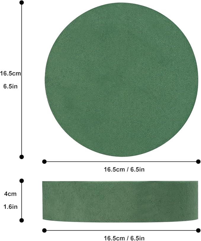 IHDYPPEW 10 PCS Superior Floral Foam Blocks, 6.5 Inch Large Dry Green Foam for Flower Arrangements Exquisite Flower Arrangements- Round Oasis Foam Blocks for Florists and Craft Lovers