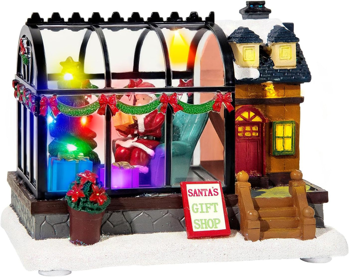 led lighted christmas village greenhouse - 6.1" village, main product view