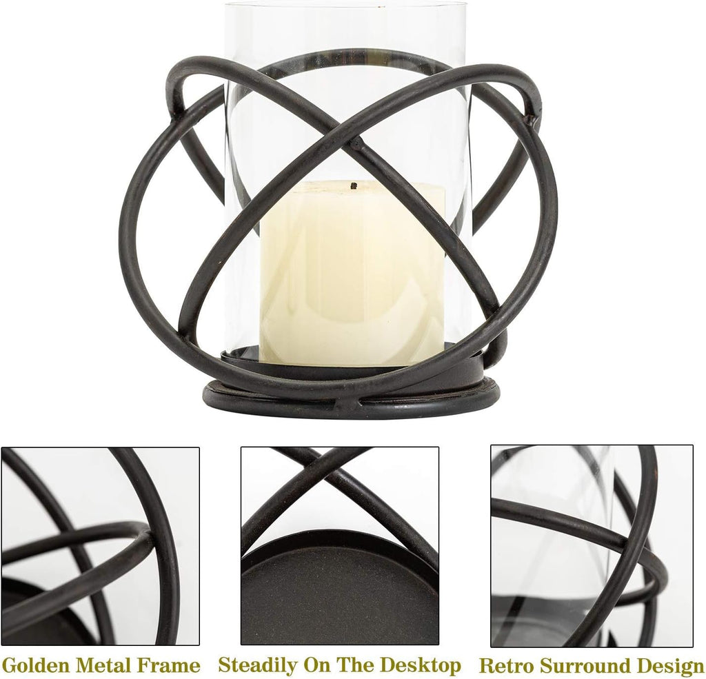 Decorative Candle Holder with Removable Glass Hurricane for Wedding Decorations, Parties, or Everyday Home Decor